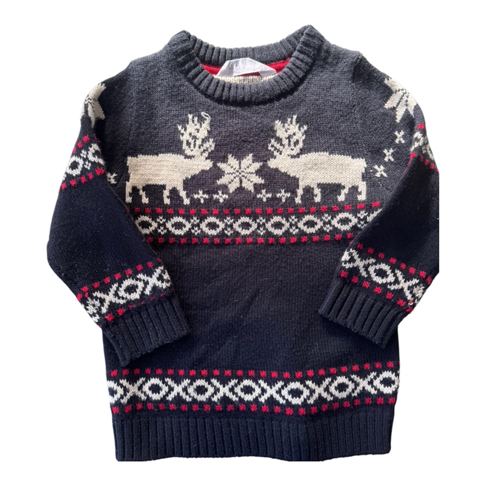 H&M Nordic Kid’s Black and White Reindeer Sweater